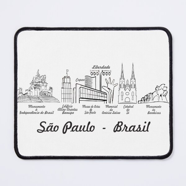 Item preview, Sao Paulo Brasil Skyline - Copan Masp Cathedral Line Art Horizontal Souvenir designed and sold by Sampa In Focus.