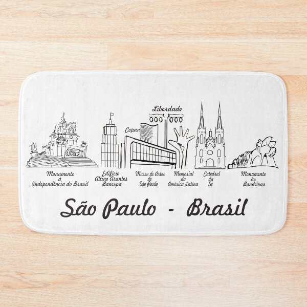 Item preview, Sao Paulo Brasil Skyline - Copan Masp Cathedral Line Art Horizontal Souvenir designed and sold by Sampa In Focus.