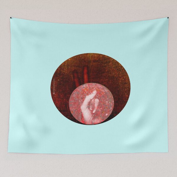 Item preview, Sacred Finger Gesture – Cosmic Crimson Sphere Abstract Art designed and sold by MAMA.art.Rio <Marsailhe_Milward>.