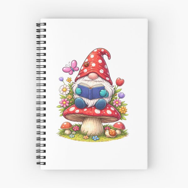 Item preview, Cute Reading Gnome Sitting on Mushroom designed and sold by Myra365Art.
