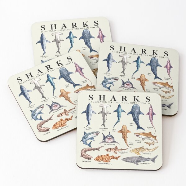 Item preview, Shark Species Marine Biology Ocean Animal Art  designed and sold by haloochichi.
