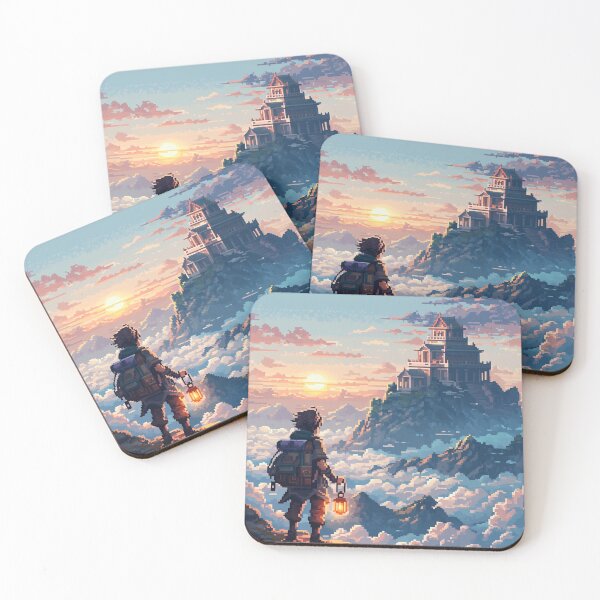 Item preview, Temple Above the Clouds Pixel Art designed and sold by NijiWorld.