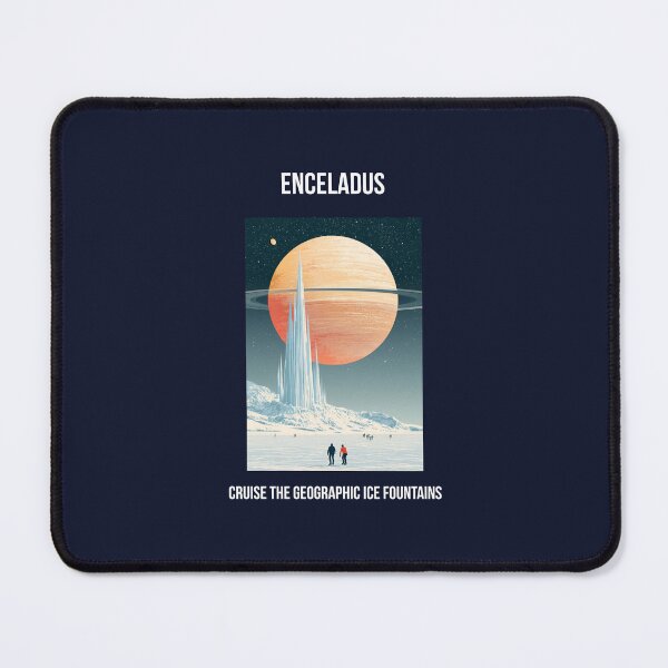 Item preview, Enceladus Retro Space Travel Poster Art Deco designed and sold by Artmugic.