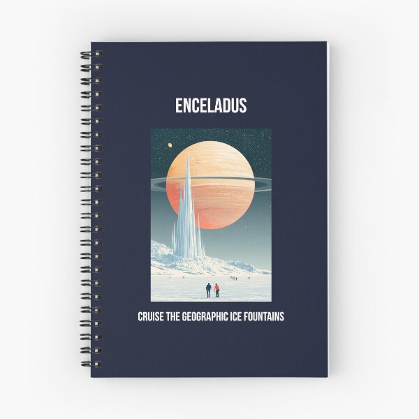 Item preview,  Enceladus Retro Space Travel Poster Art Deco designed and sold by Artmugic.