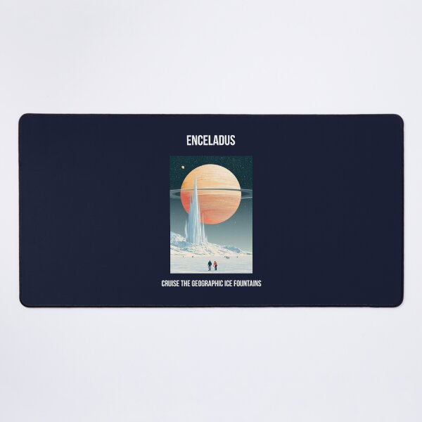 Item preview, Enceladus Retro Space Travel Poster Art Deco designed and sold by Artmugic.