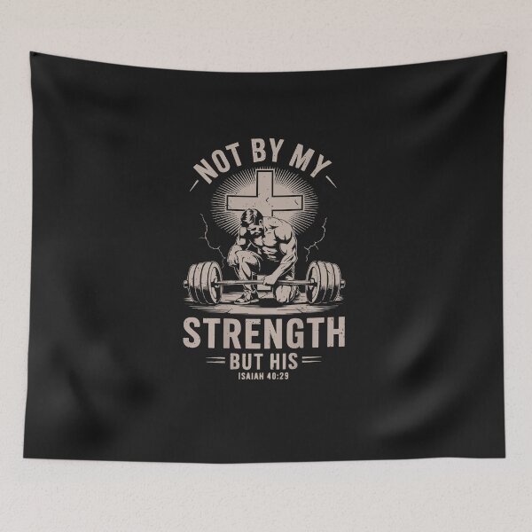 Item preview, Christian Workout Not By My Strength But His Men's Gym designed and sold by FrankIsabel.