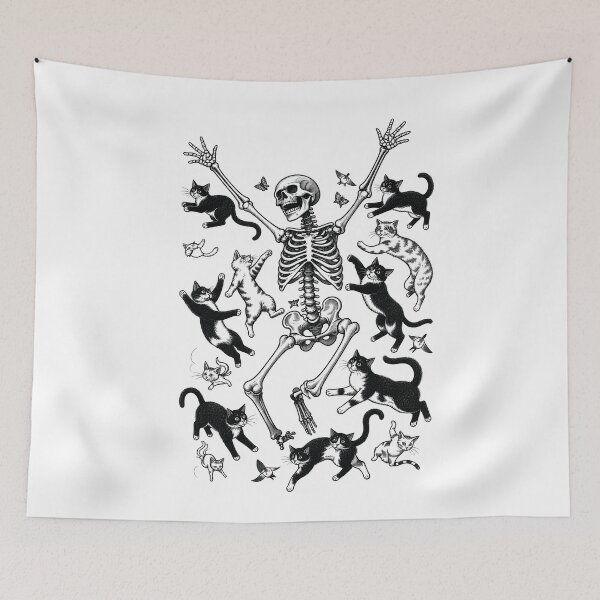 Item preview, Vintage Skeleton Cat Parade – Antique Engraving designed and sold by notorius12.