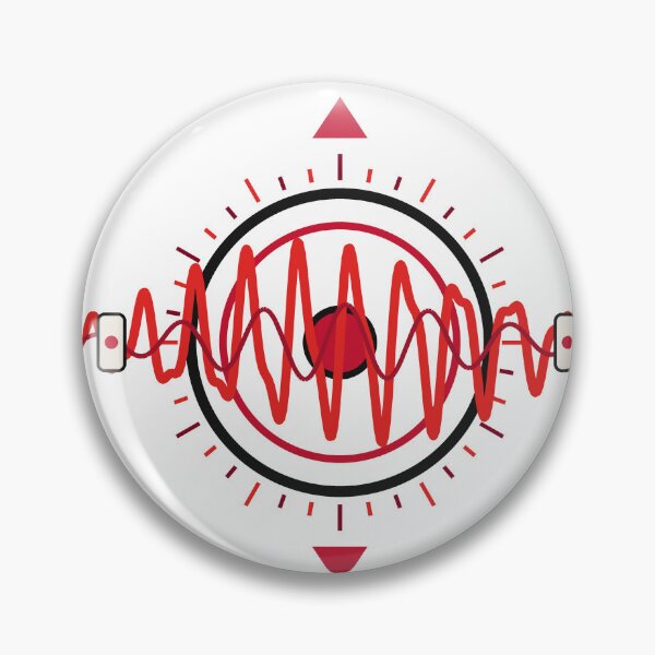 Item preview, Red Frequency – Retro Signal Wave Graphic designed and sold by SewRed.
