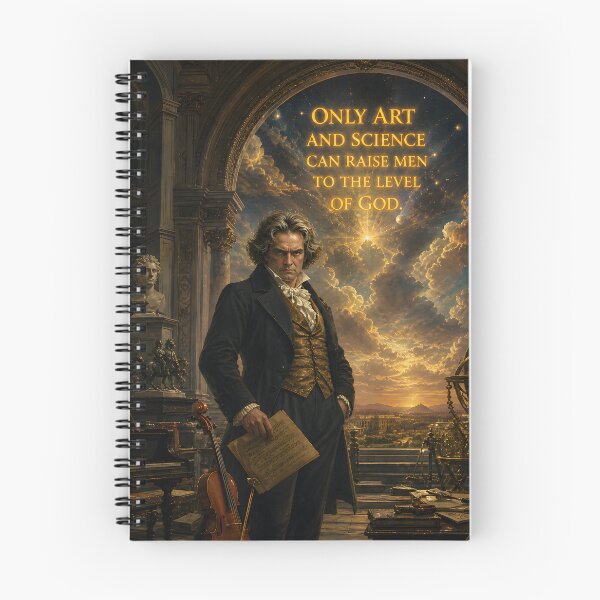 Item preview, Beethoven Quote: Only art and science can raise men to the level of God - Dark Academia Classical Music & Science Art designed and sold by DoReMiStudio.