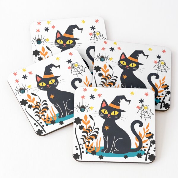 Item preview, Halloween Cat in the Meadow designed and sold by Sharon Schwalbe.