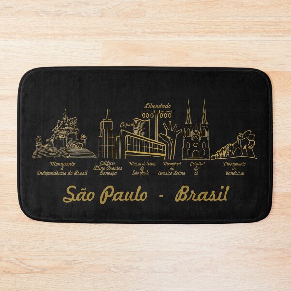 Item preview, Sao Paulo Brasil Skyline - Golden Line Art Copan Masp Cathedral Horizontal designed and sold by City Tour Collection.