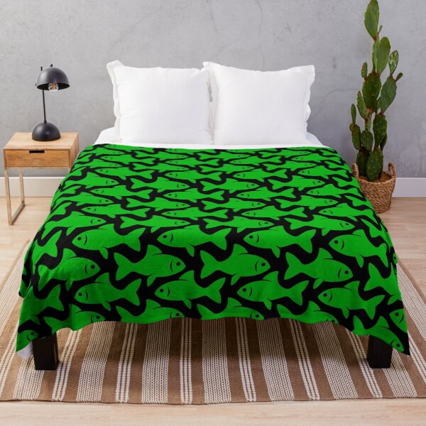 Item preview, Fish Pattern (green on black) designed and sold by JMParadis.
