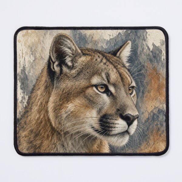 Item preview, Watercolor Adult Cougar Mountain Lion Portrait Realistic Wildlife Art Illustration designed and sold by Pioneer Spirit Market.