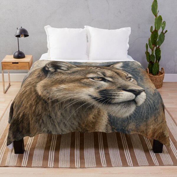 Item preview, Watercolor Adult Cougar Mountain Lion Portrait Realistic Wildlife Art Illustration designed and sold by Pioneer Spirit Market.