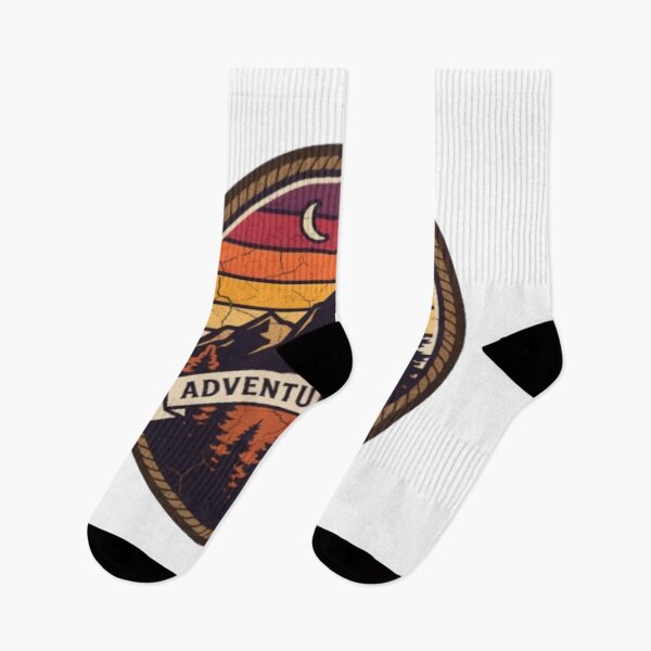 Item preview, ​Adventure Awaits Retro Sunset Mountain Camping Art designed and sold by DailySparks.