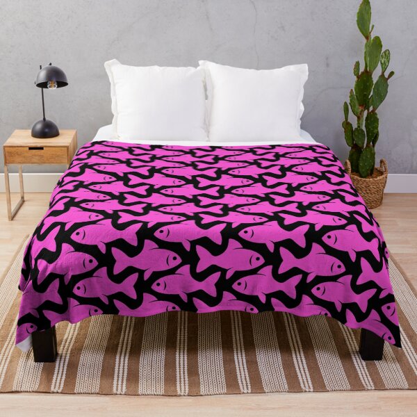 Item preview, Fish Pattern (pink on black) designed and sold by JMParadis.