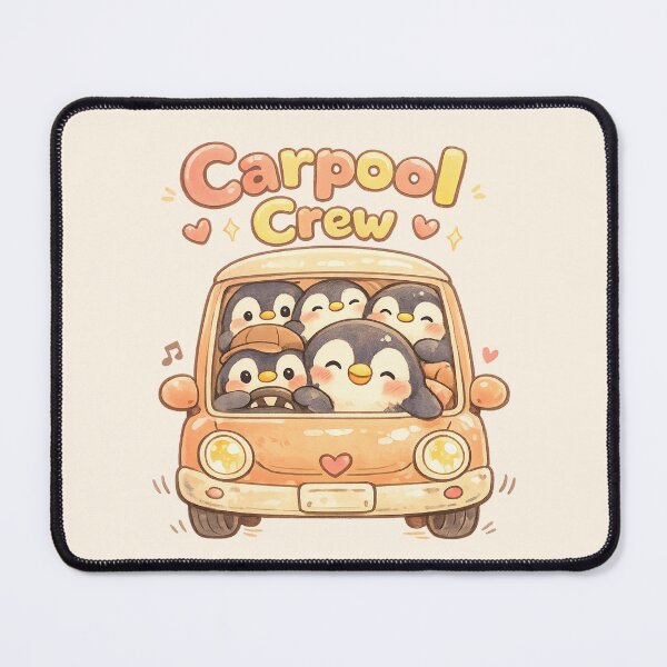 Item preview, Cute Penguin Carpool Crew | Kawaii Cartoon Cozy Pastel Animal Friends designed and sold by Moons Studio.
