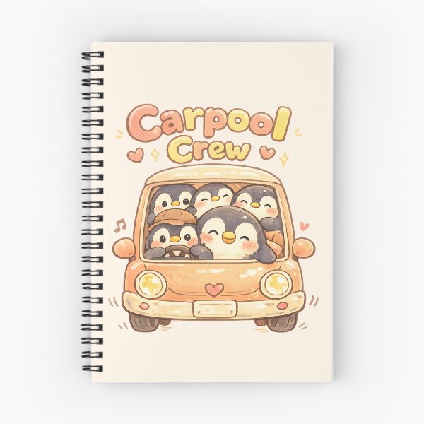 Item preview, Cute Penguin Carpool Crew | Kawaii Cartoon Cozy Pastel Animal Friends designed and sold by Moons Studio.