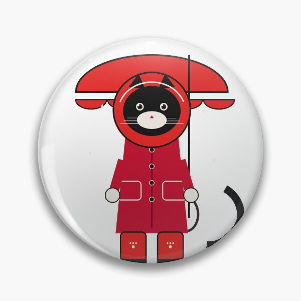 Item preview, Raincoat Cat – Cute Red Rainy Day Illustration designed and sold by SewRed.