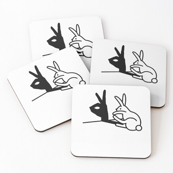Item preview, White Bunny Facing Hand Making Silhouette Shadow On Wall designed and sold by MahaMonner.