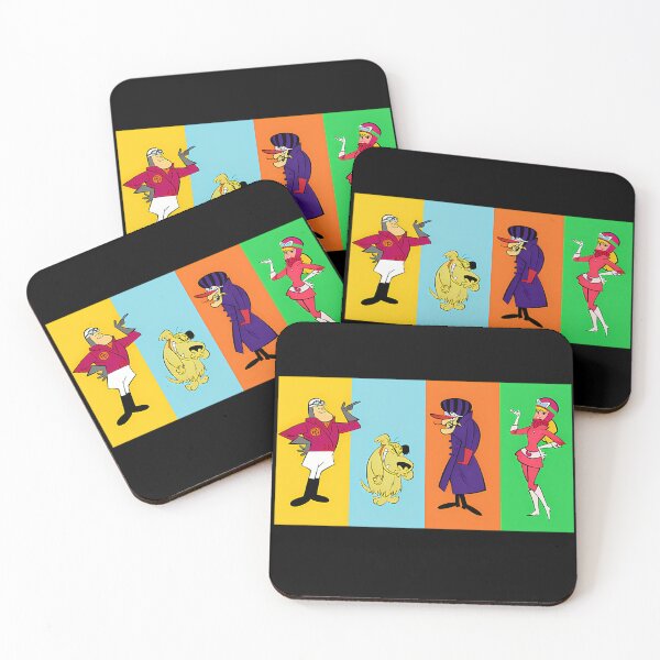Item preview, Four Animated Racing Characters Posing On Color Panels designed and sold by MahaMonner.