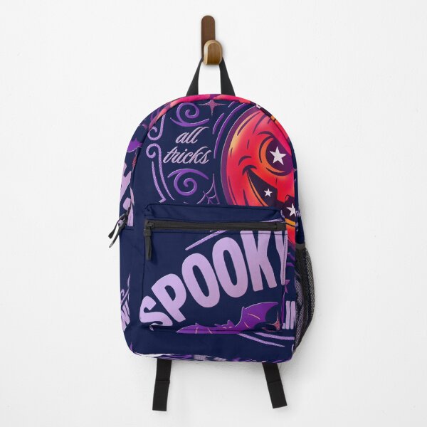 Item preview, Spooky Season Neon Jack O Lantern — Purple Pink Goth Halloween Badge designed and sold by Ink & Kind Studio.