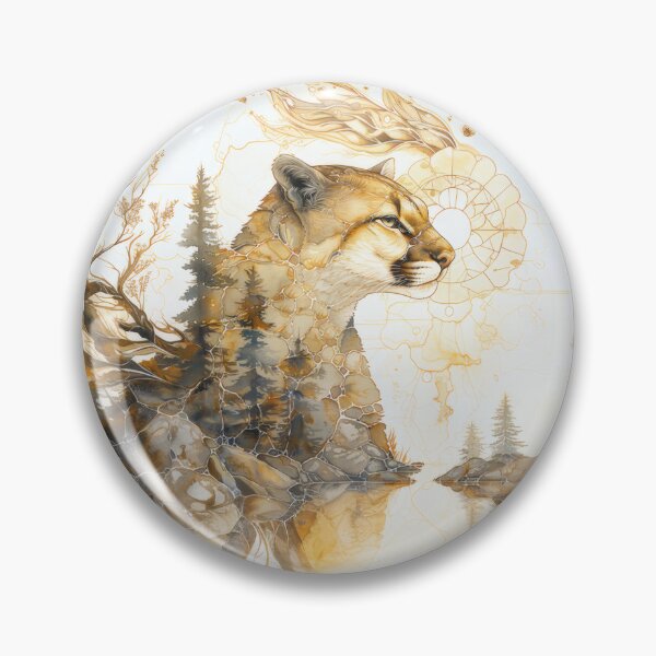 Item preview, Rocky Mountain Cougar Watercolor Wildlifeddddd designed and sold by Kaurisdigital.