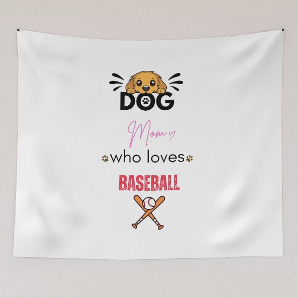 Item preview, Dog Mom Who Loves Baseball designed and sold by PawFitt.