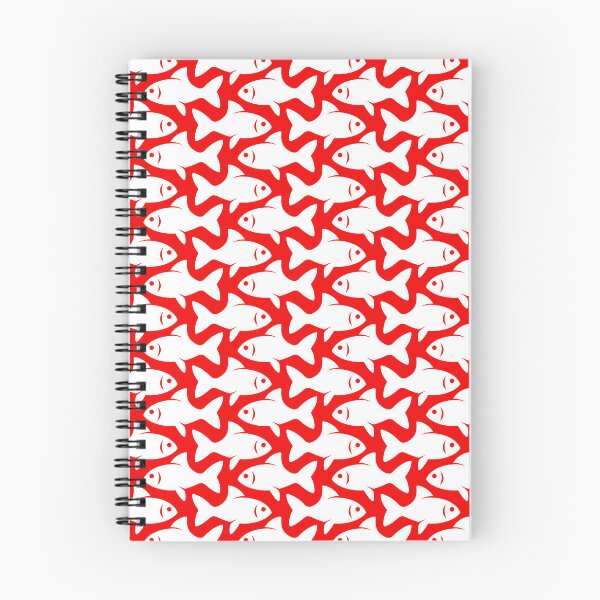 Item preview, Fish Pattern (white on red) designed and sold by JMParadis.