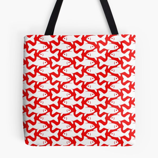 Item preview, Fish Pattern (white on red) designed and sold by JMParadis.