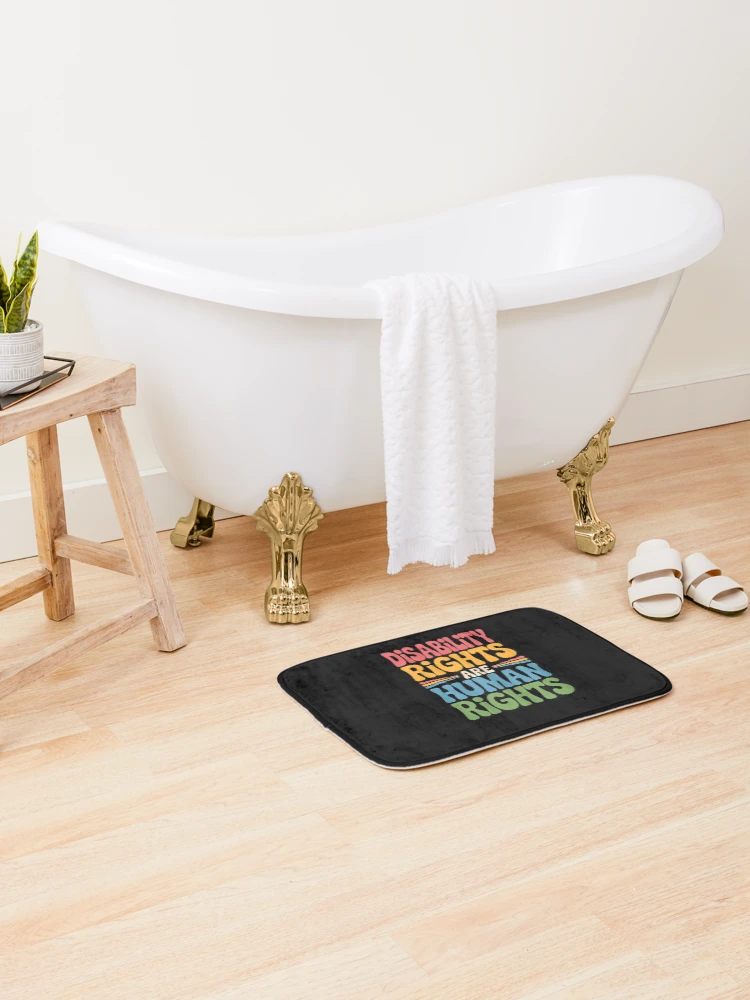 Thumbnail 2 of 6, Bath Mat, Disability Rights are Human Rights designed and sold by FrankIsabel.