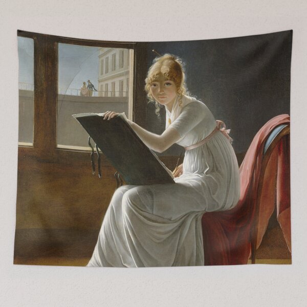 Item preview, Woman Reading Wall Art, Vintage Neoclassical Portrait, Marie-Denise Villers Art for Book Lovers designed and sold by RickE.