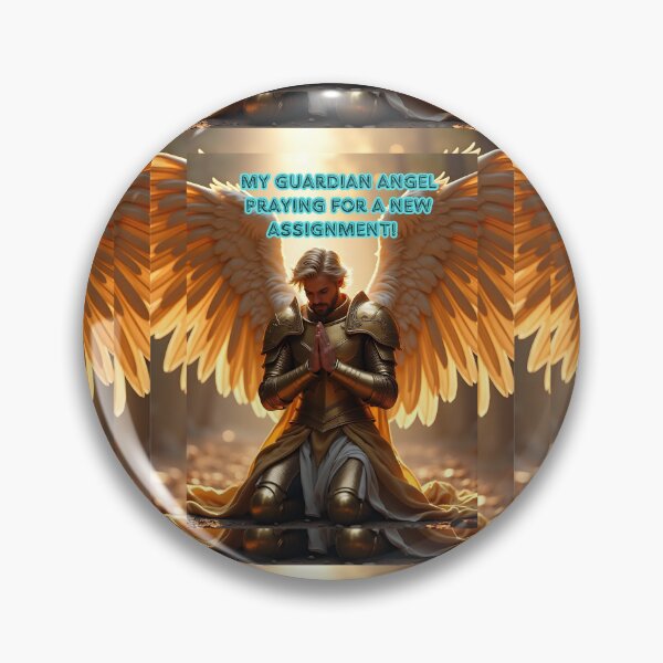 Item preview,  Radiant Guardian Angel in Prayer humorous art designed and sold by TetelestaiWeave.