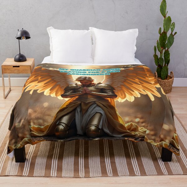 Item preview, Radiant Guardian Angel in Prayer humorous art designed and sold by TetelestaiWeave.