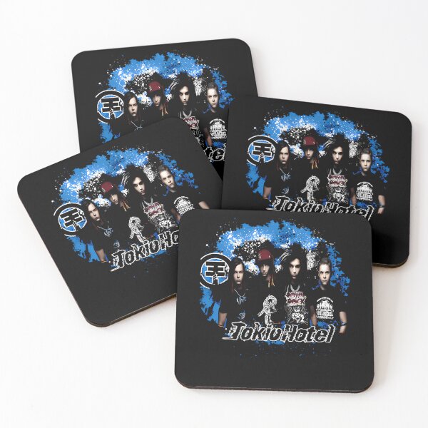 Item preview, Four German Pop Rock Musicians Standing Against Blue Paint Splatter designed and sold by Vulivoje6969.