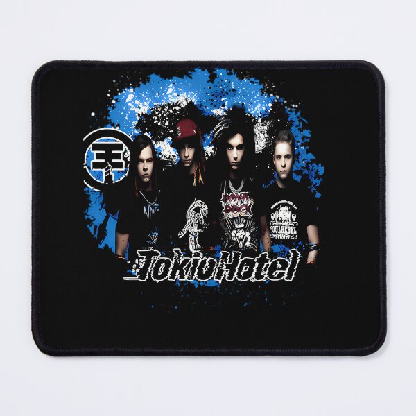 Item preview, Four German Pop Rock Musicians Standing Against Blue Paint Splatter designed and sold by Vulivoje6969.