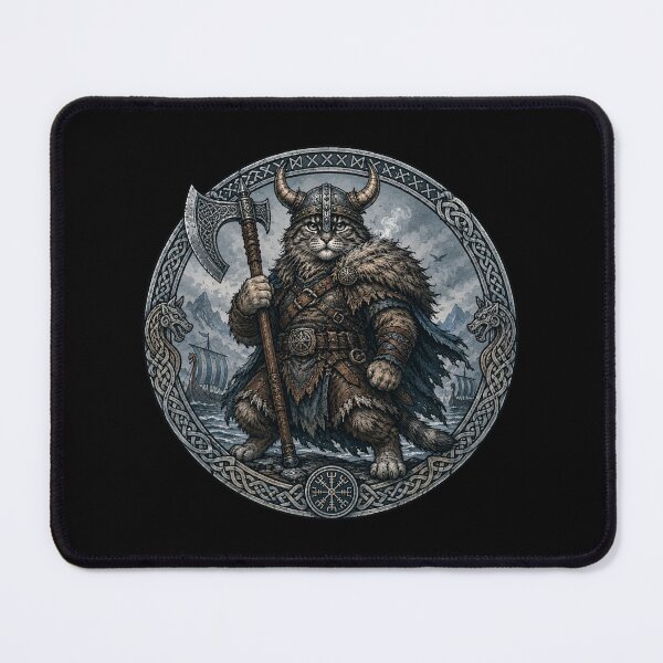 Item preview, Viking Cat Warrior – Norse Celtic Art designed and sold by cozydrops.