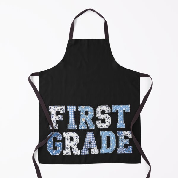 Item preview, 1st First Grade Teacher Blue Patchwork Back to School Girls designed and sold by CriseldaBruning.