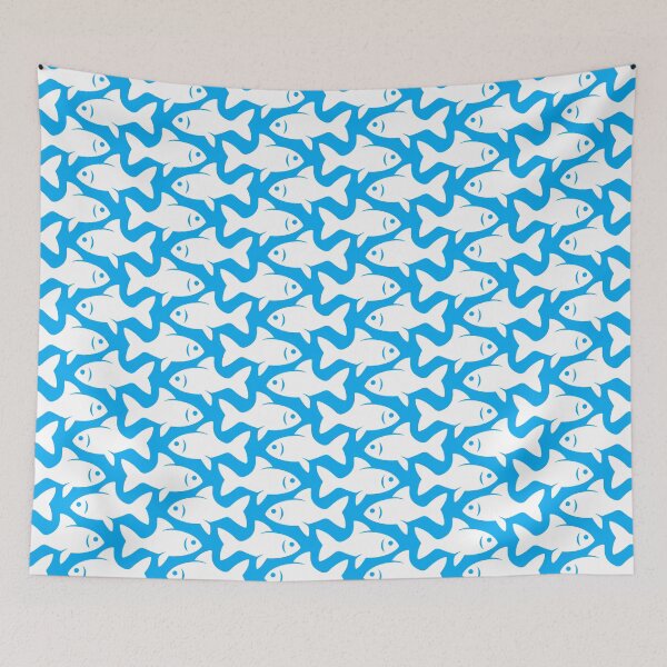 Item preview, Fish Pattern (white on blue) designed and sold by JMParadis.