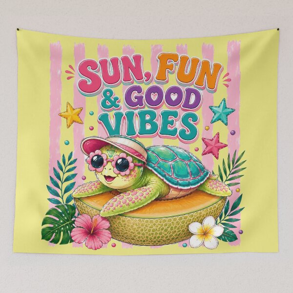 Item preview, Cute Summer Turtle Good Vibes. designed and sold by Snuggz_08.