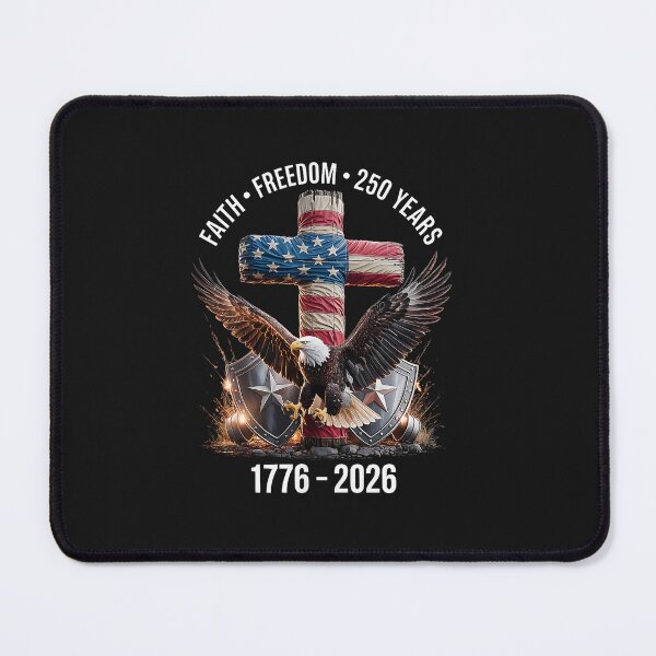Item preview, Faith Freedom 250 Years Christian Cross Eagle 4th of July men designed and sold by FrankIsabel.