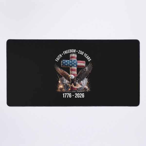Item preview, Faith Freedom 250 Years Christian Cross Eagle 4th of July men designed and sold by FrankIsabel.