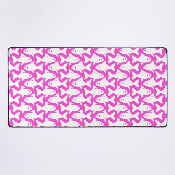 Item preview, Fish Pattern (white on pink) designed and sold by JMParadis.