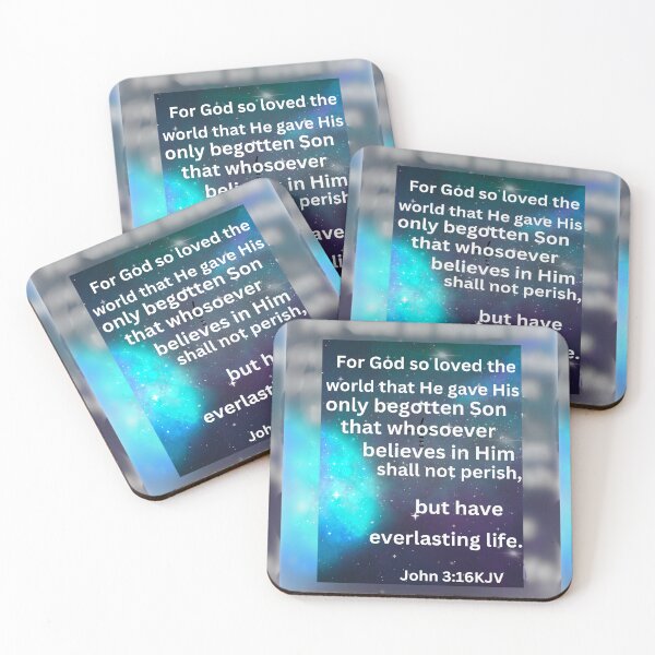 Item preview, John 3:16 Galaxy Scripture Art – Christian Bible Verse Design designed and sold by TetelestaiWeave.