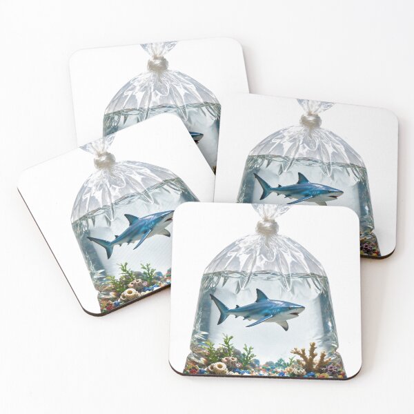 Item preview, Shark in a Pet Store Bag designed and sold by The Mellonaire.