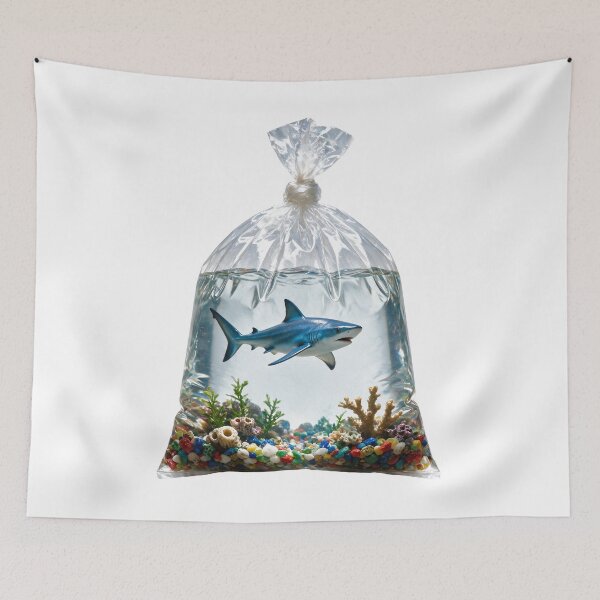 Item preview, Shark in a Pet Store Bag designed and sold by The Mellonaire.