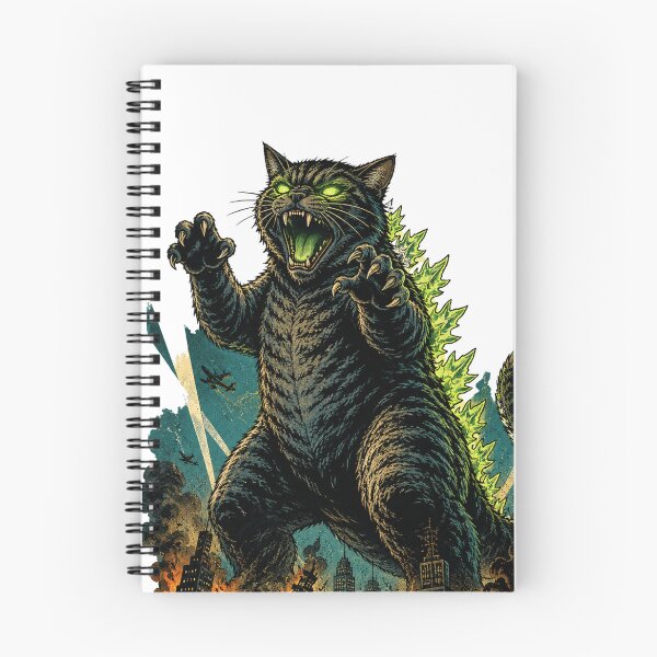 Item preview, Catzilla Vintage Kaiju Cat Monster Poster Art designed and sold by cozydrops.
