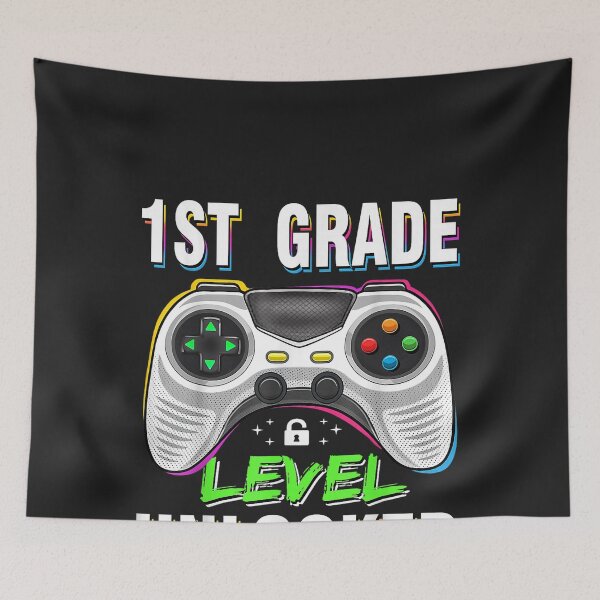 Item preview, 1st Grade Level Unlocked Gamer First Day of School Boys designed and sold by CriseldaBruning.