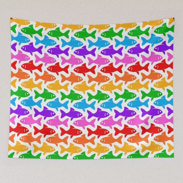Item preview, Fish Pattern (multicolor on white 1) designed and sold by JMParadis.