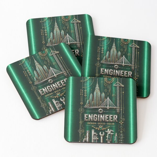 Item preview, Female Engineer Emerald Green Metallic – Premium Engineering Design designed and sold by HO•Designs.